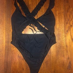 Black one piece swimsuit